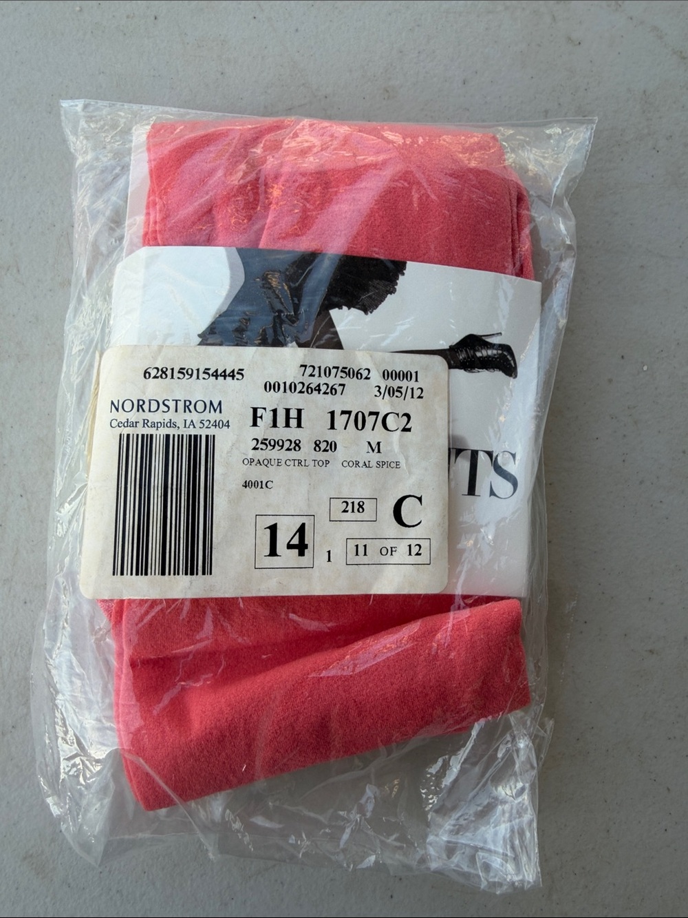 NWT Nordstrom Kids Coral Spice Opaque Control Tights
